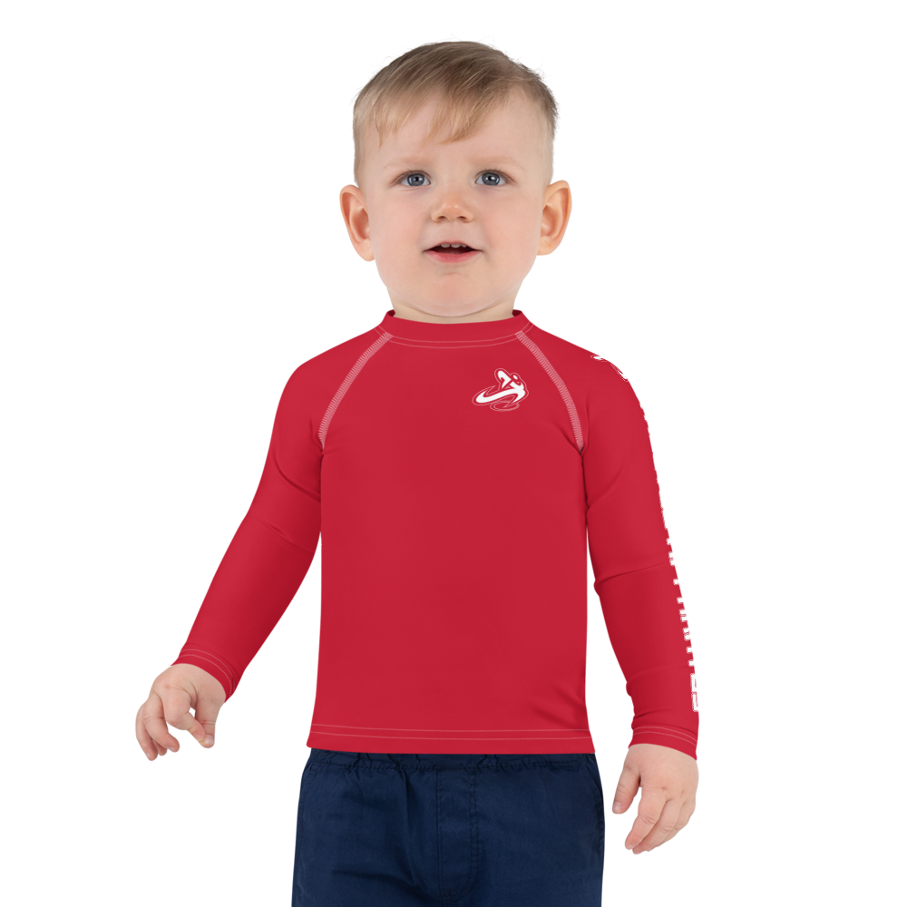 Athletic Apparatus Red White logo White stitch Kids Rash Guard - Athletic Apparatus