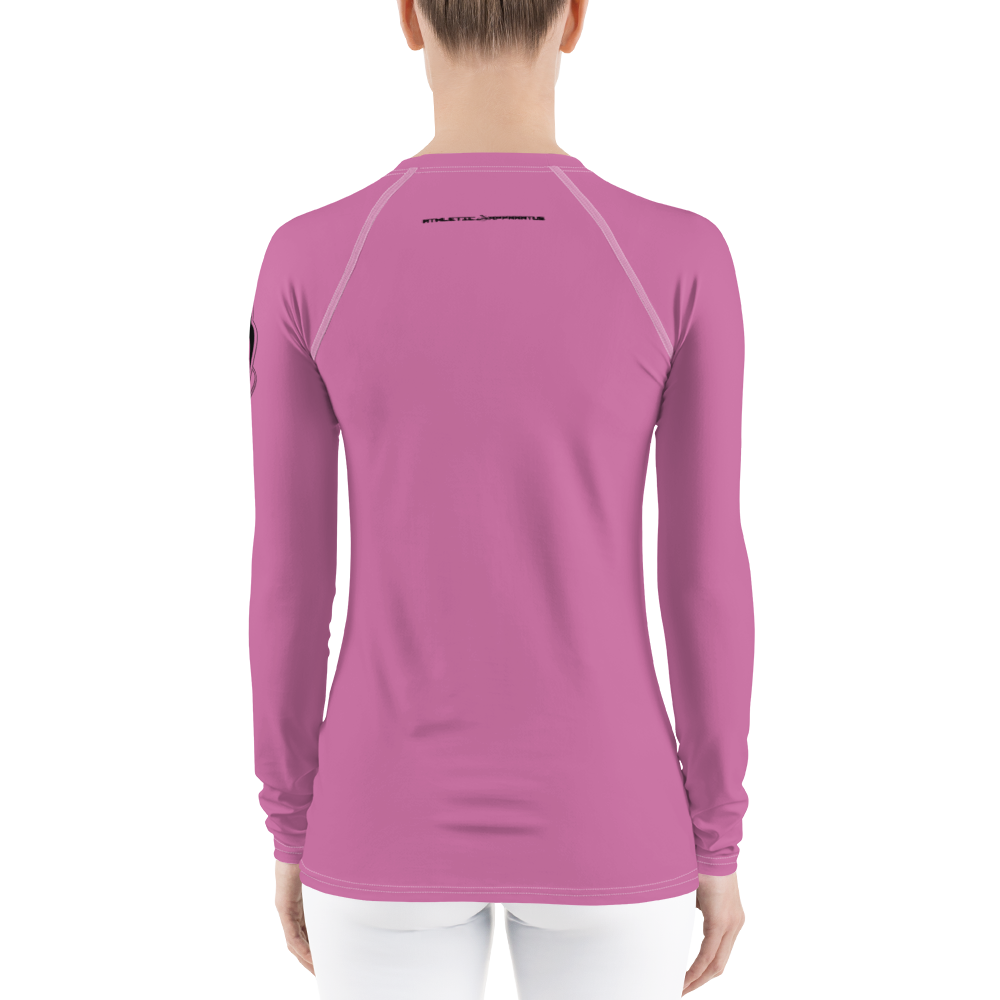 
                      
                        Athletic Apparatus Pink 1 Black logo White stitch Women's Rash Guard - Athletic Apparatus
                      
                    