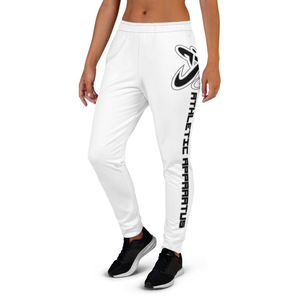 Athletic Apparatus White Black Logo Women's Joggers - Athletic Apparatus