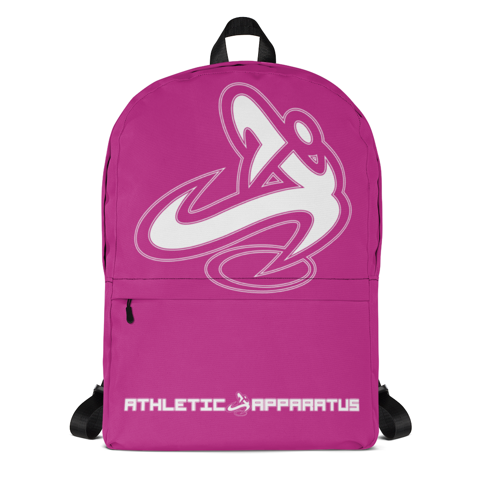 Athletic Apparatus Pink White logo Backpack - Athletic Apparatus