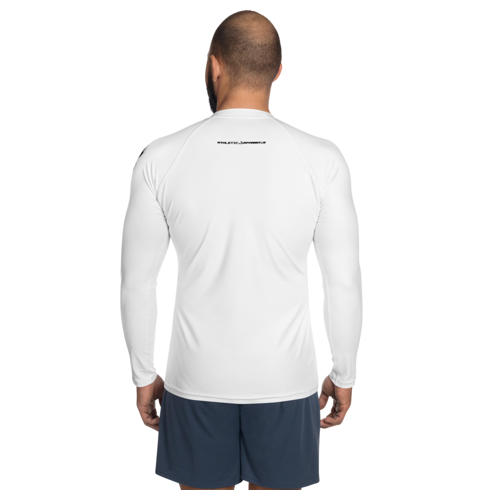 
                      
                        Athletic Apparatus White Black logo White stitch Men's Rash Guard - Athletic Apparatus
                      
                    