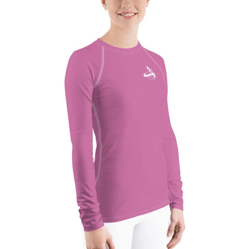 
                      
                        Athletic Apparatus Pink 1 White logo White stitch Women's Rash Guard - Athletic Apparatus
                      
                    