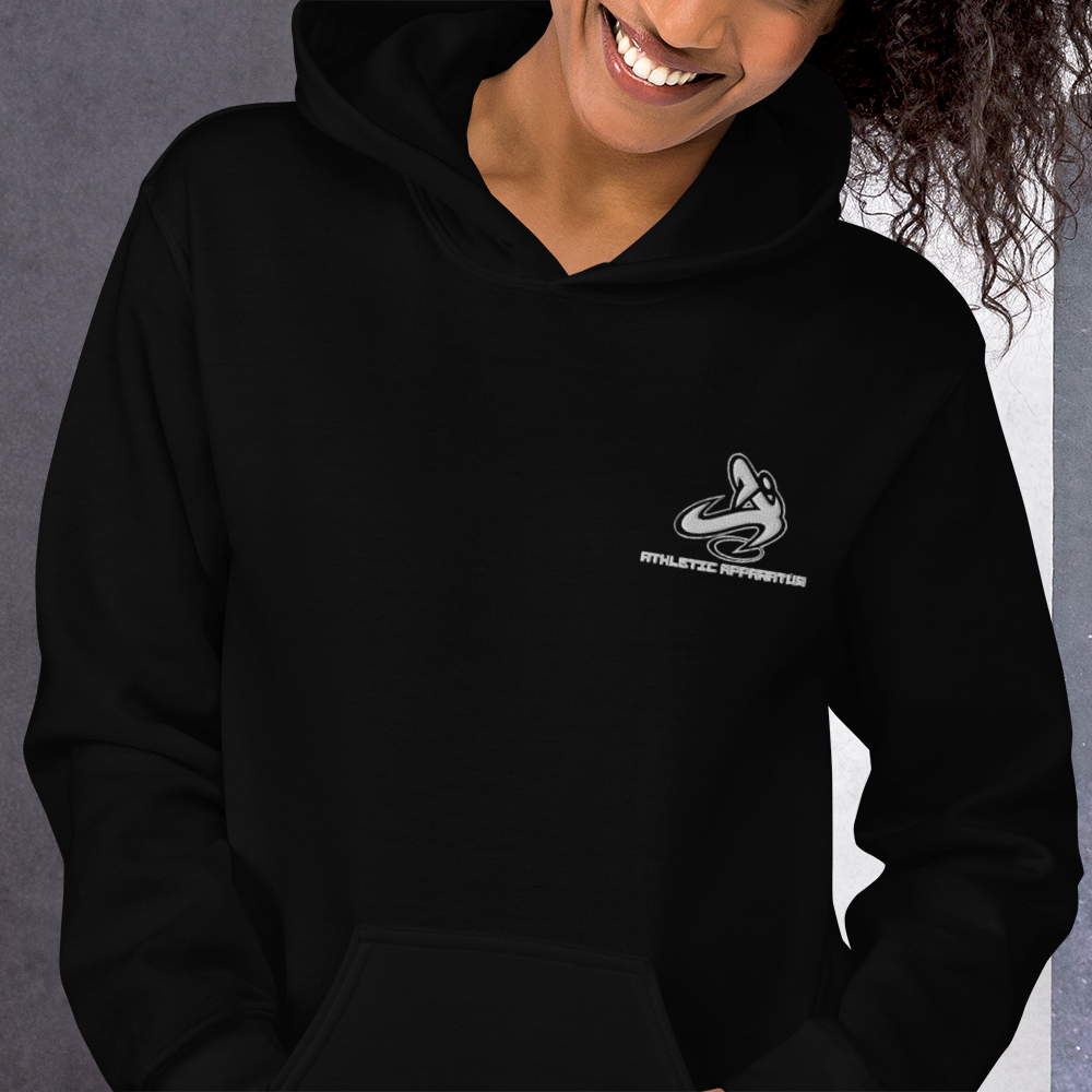 
                      
                        Athletic Apparatus White logo V-2 Unisex Hoodie - Athletic Apparatus
                      
                    