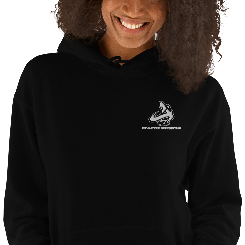 
                      
                        Athletic Apparatus White logo V-2 Unisex Hoodie - Athletic Apparatus
                      
                    