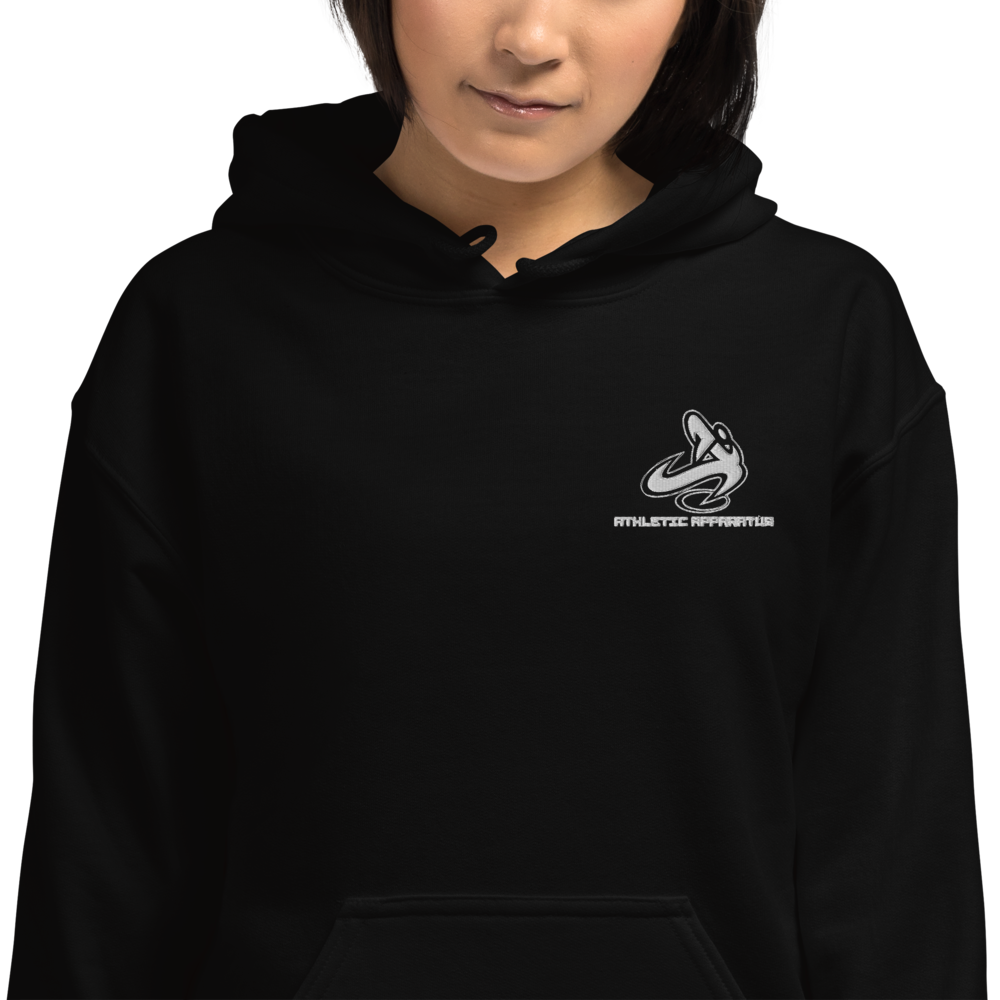 
                      
                        Athletic Apparatus White logo V-2 Unisex Hoodie - Athletic Apparatus
                      
                    